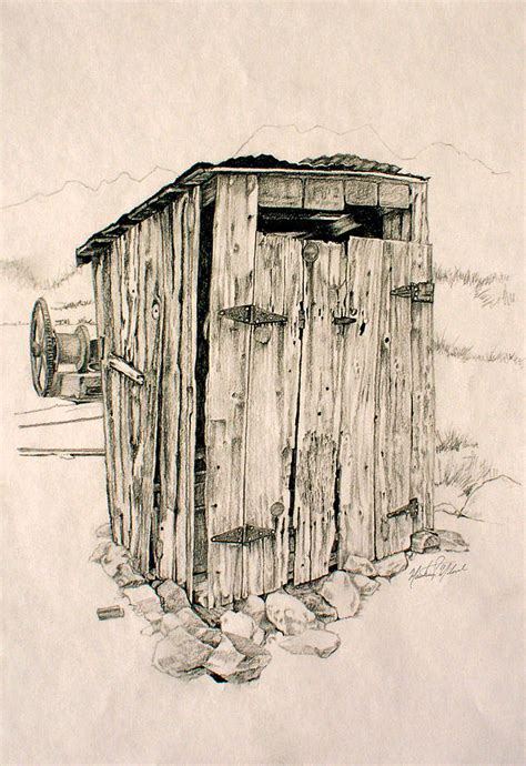 Nelson Outhouse Drawing by Matthew Milone - Fine Art America