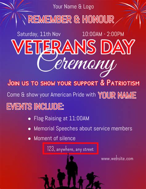 veterans day ceremony event flyer (2) Template | PosterMyWall