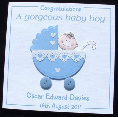 Personalised Handmade New Baby Boy Card Congratulations a New | Etsy