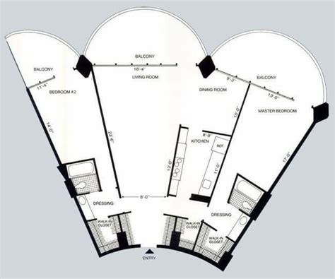 Marina Tower 2 bedroom layout | Marina city, City layout, Floor plans