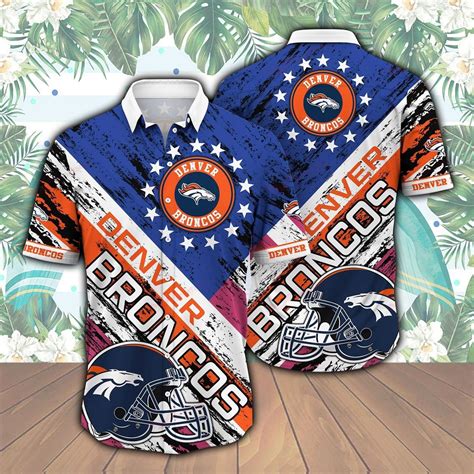 Denver Broncos NFL Hawaiian Shirt, Button Shirt - Reallgraphics