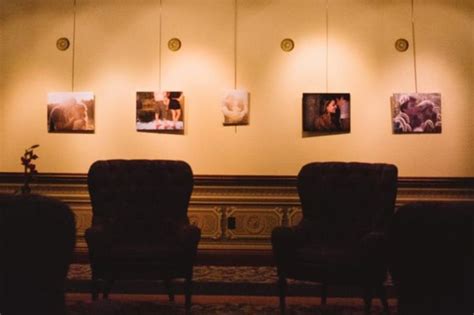 Art gallery at reception hall using enlarged photos from engagement session | Decor, Reception ...