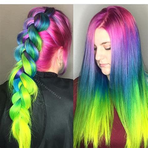 Instagram photo by Hot on Beauty • May 8, 2016 at 10:03pm UTC | Neon hair color, Neon hair, Hair