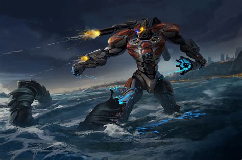 Pacific Rim Robot Firing Gun Wallpaper,HD Artist Wallpapers,4k ...