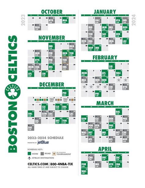 Boston Celtics Game Schedule 2024 Season - Trudi Joannes