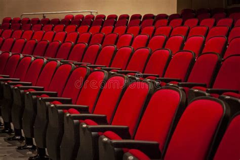 Red Theater Seats in Rows at a Movie Theater or Playhouse Stock Photo ...