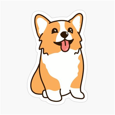 Corgi Doodle, Corgi Art, Corgi Cartoon, Cute Dog Cartoon, Cute Stickers, Corgi Drawing, Cute ...