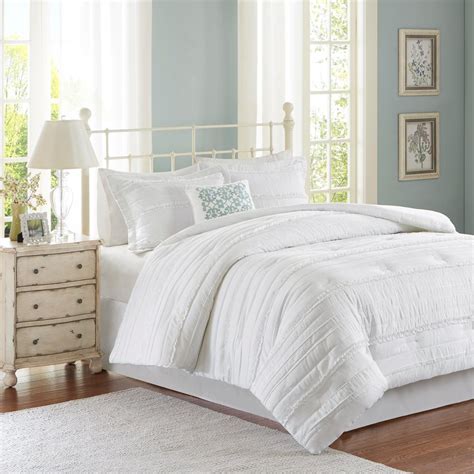 Madison Park Isabella 5-Piece White California King Comforter Set-MP10 ...