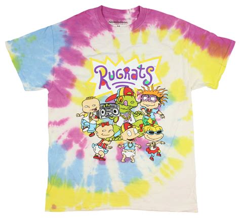 Hybrid - Nickelodeon Rugrats Rap Shirt 90s Cartoon Characters Tie Dye T-shirt (XX-Large ...