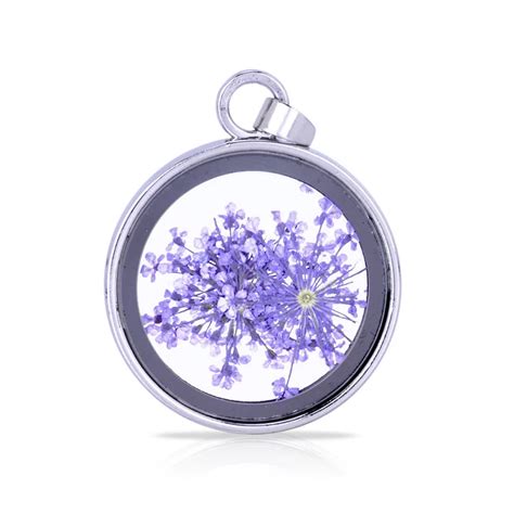 1pc 28mm Real Dry Flower Locket,Glass Cover Locket,Natural Pressed ...