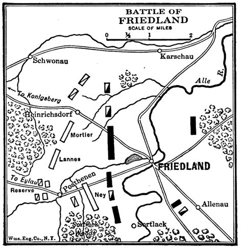 Battle Of Friedland Map