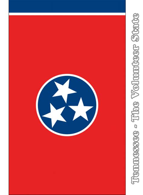 Large, Vertical, Printable Tennessee State Flag, from NETSTATE.COM