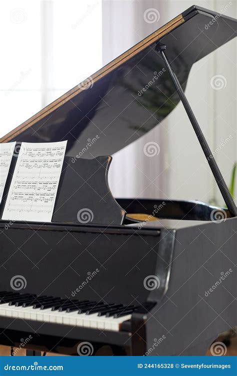 Grand Piano with Notes for Pianist Stock Photo - Image of note ...