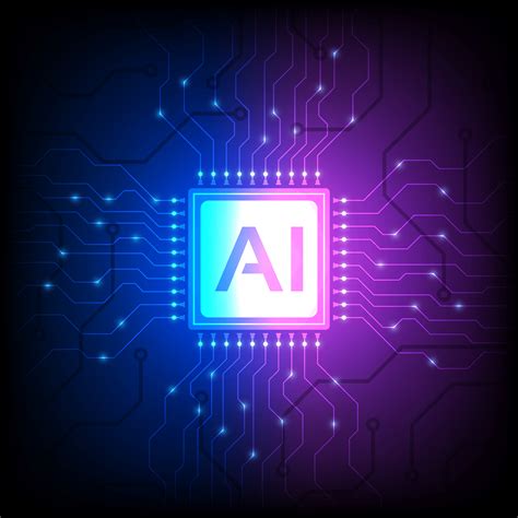 AI processor chip on blue purple gradient 1255055 Vector Art at Vecteezy