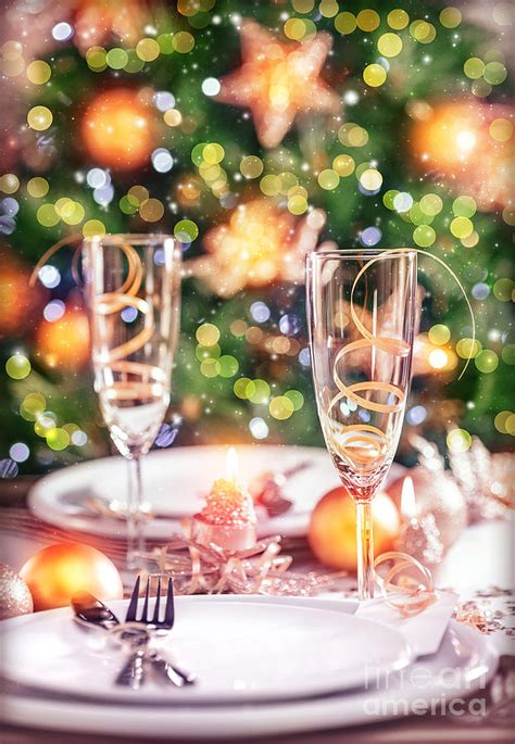 New Year table setting Photograph by Anna Om - Fine Art America