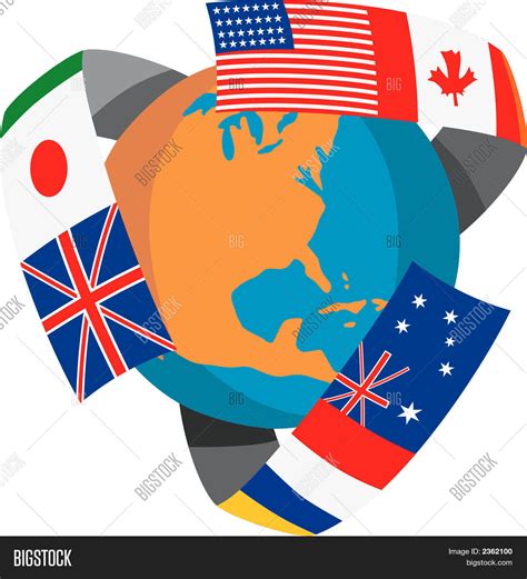 Globe World Flags Vector & Photo (Free Trial) | Bigstock