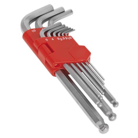 Ball-End Hex Key Set 9pc Long Metric - Anvil Tool