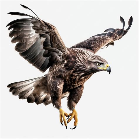 Premium AI Image | a flying eagle with a white background