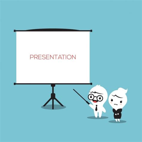 Free Vector | Cartoon business characters in a presentation