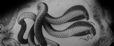 30 Two Headed Snake Tattoo Ideas For Men - Serpent Designs