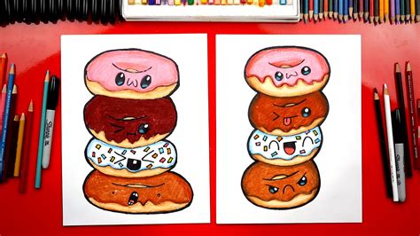 How To Draw A Doughnut Stack - Art For Kids Hub