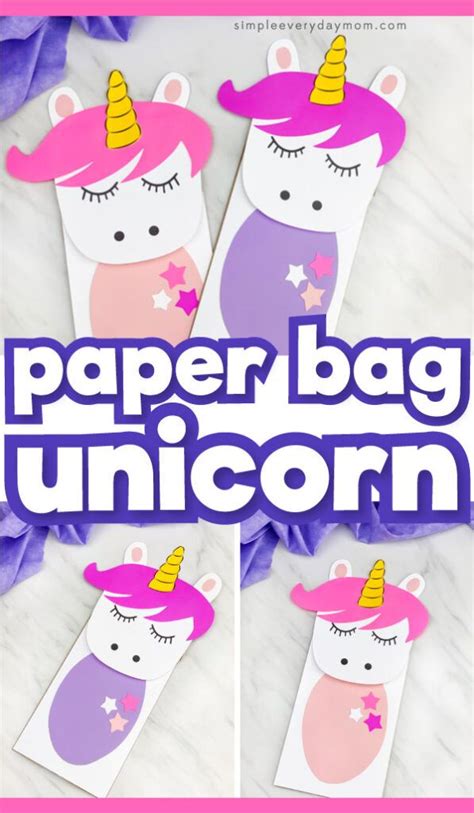 Free Unicorn Paper Bag Puppet Template