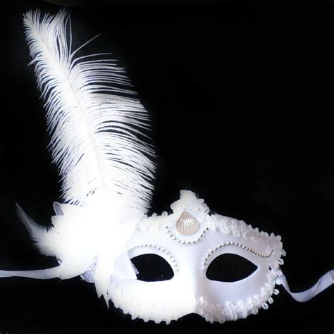 ISHOWTIENDA Masquerade Feather Mask Halloween Cutout Prom Party Mask ...