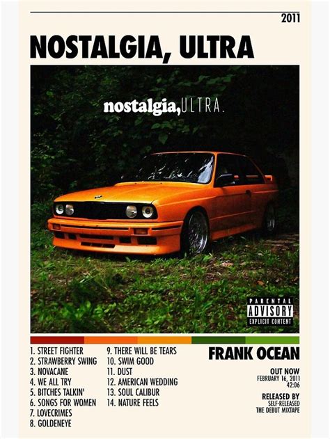 "Nostalgia Ultra Tracklist Posters Album - Album Cover Poster | Poster Print | Wall Art | Home ...