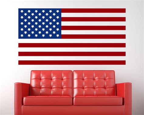 USA American Flag Wall Vinyl Decal Sticker