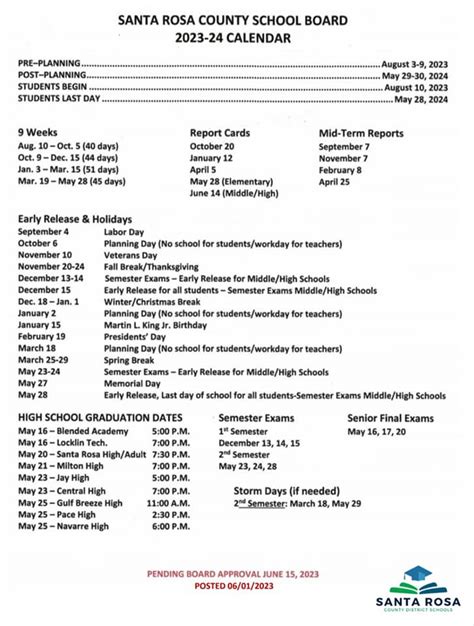 Santa Rosa County School Calendar 2025 To 2025 Florida - Brenn Clarice