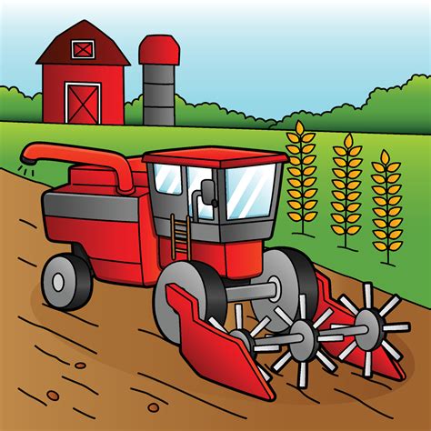 Combine Harvester Cartoon Vehicle Illustration 6458300 Vector Art at Vecteezy