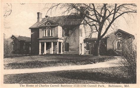 Vintage Postcard The Home Of Charles Carroll Barrister Carroll Park ...