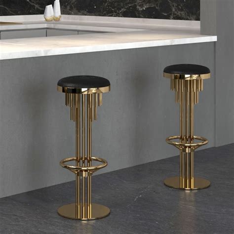 High End Designer Walnut Velvet Bar Stool | Deco chairs, Art deco interior, Stool design