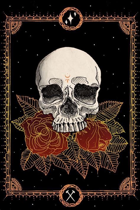 #art #skull #roses | Tarot cards art, Tarot art, Skull art