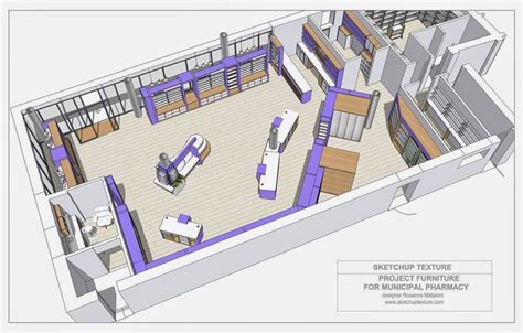 HOW TO DESIGN A MODERN PHARMACY & 3D SKETCHUP MODEL | Pharmacy design ...