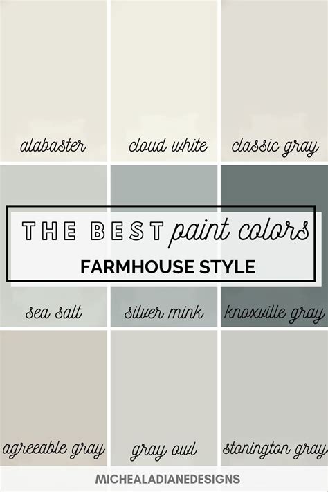 The Best Farmhouse Paint Colors - Micheala Diane Designs