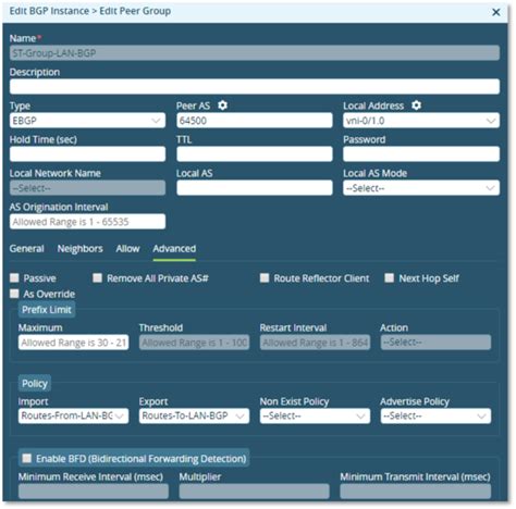 Dynamic Protocol Configuration – BGP - Academy Versa Networks