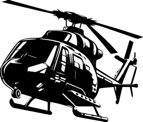 Helicopter Logo Monochrome Design Style Stock Vector - Illustration of ...