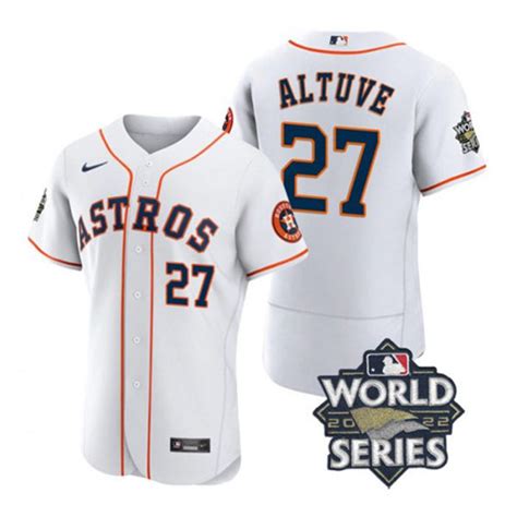 Astros 27 Jose Altuve Orange Nike 2022 World Series Flexbase Jersey