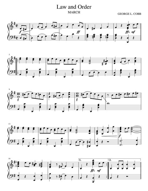 Law and Order (1916) Sheet music for Piano (Solo) | Musescore.com