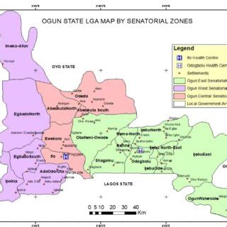 Map of Ogun State showing the three Local Government Areas Housing the ...