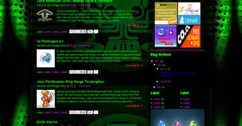 Green Hacker Blogger Template