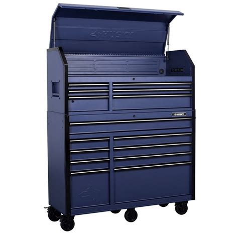 Husky Heavy-Duty 52-inch 15-Drawer Tool Storage Chest and Rolling Cabinet Combo in Matte B ...