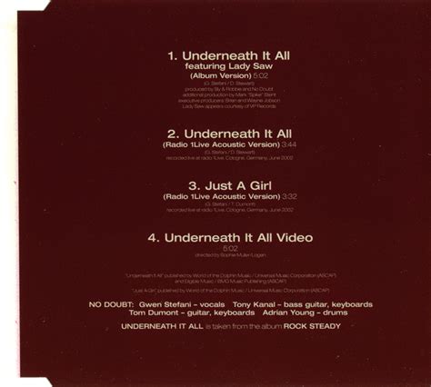 POP 'TIL YOU PUKE!: No Doubt - Underneath It All - (Import CD Single ...