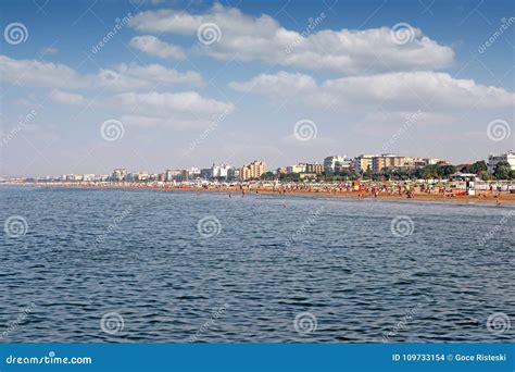 Beach Rimini Adriatic sea stock photo. Image of holiday - 109733154