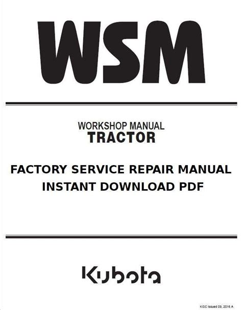 Kubota B6100D Tractor Service Manual Download - Kubota Manual