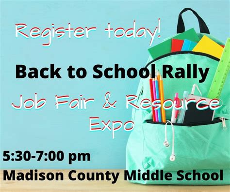 Back to School Rally Job Fair and Resource Expo- Business Registration - Madison County Chamber ...