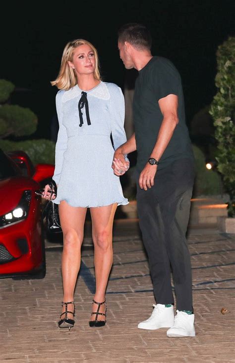 Paris Hilton - In a baby blue mini dress seen at Nobu in Malibu-05 ...