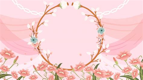 Pink Romantic Wedding Flower Border Background Design, Pink, Romantic ...