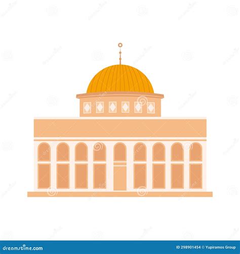 Palestine dome of the rock stock illustration. Illustration of landmark - 298901454